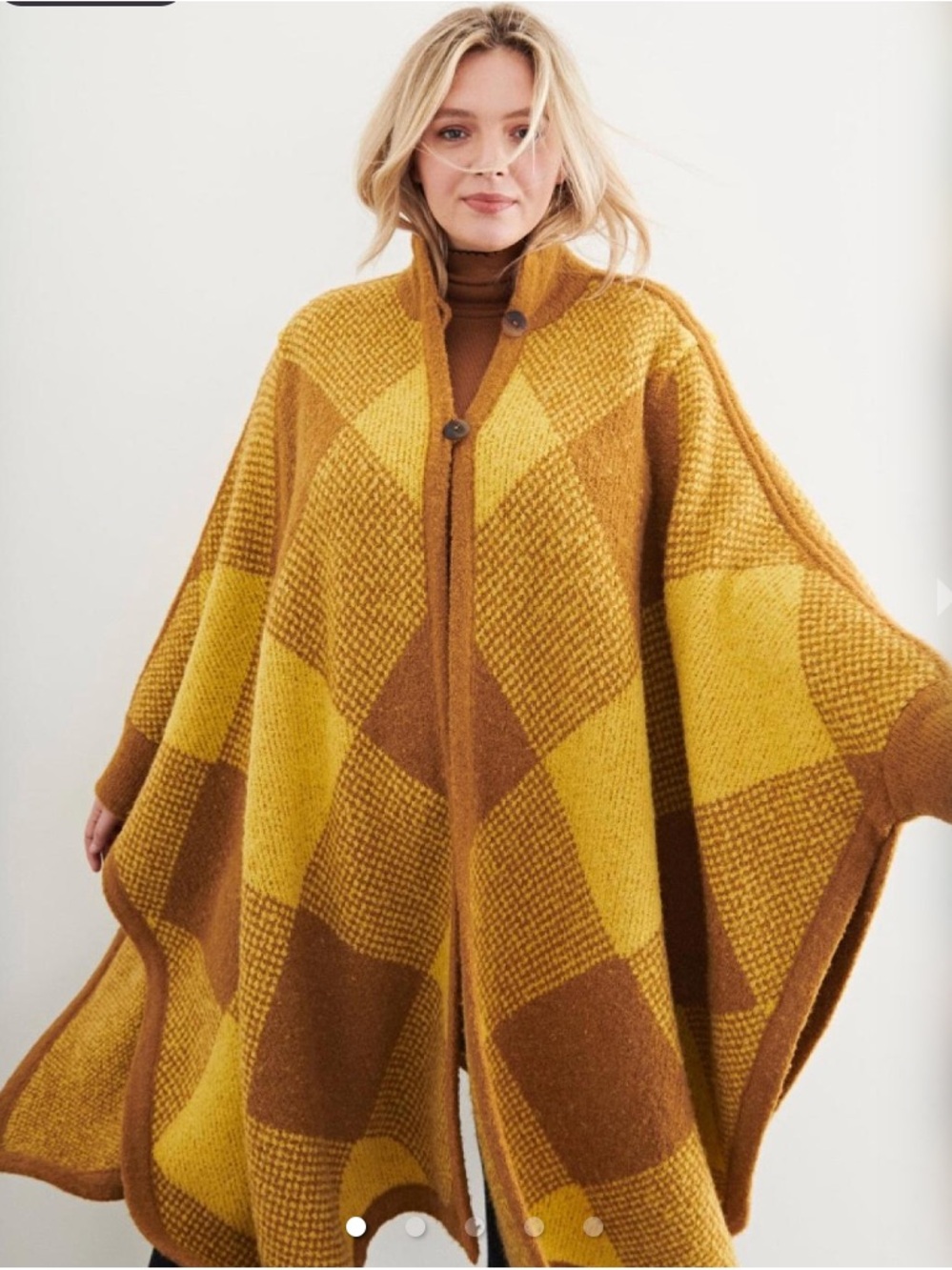 Rare Misha & Puff Alpaca Adult Poncho One Size Marigold